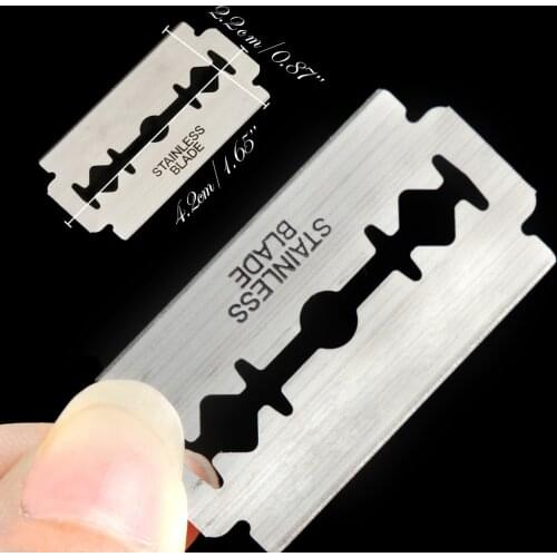 50pcs Classic Double-sided Blade Manual Razor Blades Stainless steel Super Blue Blades Knife Safety Razor Blades