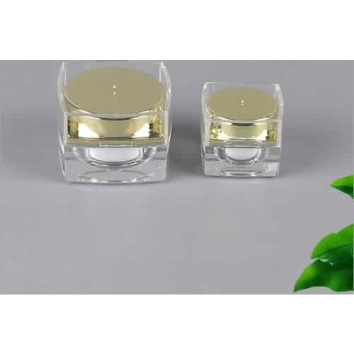 5g acrylic jar/pot/bottle square shape gold/silver eye serum/cream/essence/sample/art nail skin care cosmetic packing