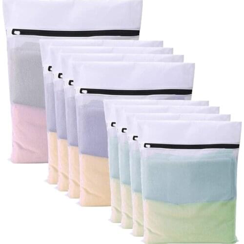 9 Pcs Mesh Laundry Bags,Reusable,Travel Organization Bag,Garment Washing Bags for Shirts Pants Socks Bra Gloves Etc