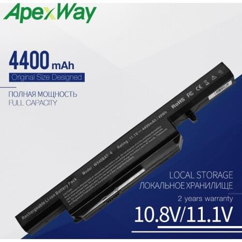 Apexway Laptop Battery 6-87-W540S-4U4 6-87-W540S-4W41 W540BAT-6 FOR CLEVO W155U W540EU W545EU 4400 mAh 6 Cells