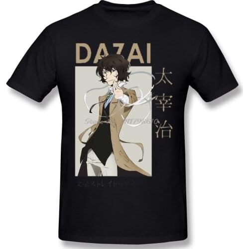 Osamu Dazai Card Anime Casual T Shirt Hot Sale Bungou Stray Dogs TShirt Anime Men Tee Streetwear Harajuku