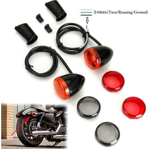 Gloss Black Rear bulb Turn Signals Indicator Lights bracket For Harley Sportster 883 1200 1992-2021