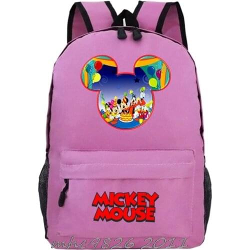 Hot Mickey Mouse Minnie Backpacks Children Mochila Canvas Bagpack School bag Teens Print Bookbag Kids Daily Rucksack