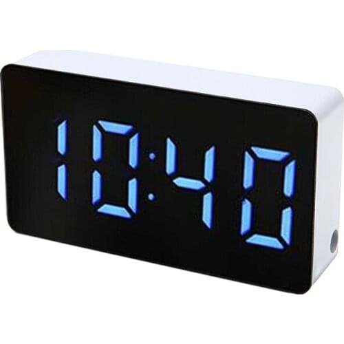 Digita LCD Mirror Alarm Clock With Time Night Mode Snooze Temperature Calendar Function Car Travel Night Clock Timer