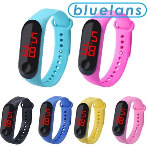 Electronic Digital Watch Adjustable Strap Button Control LED Display WristBand Smart Bracelet Childrens Gifts Mi Band 4/3