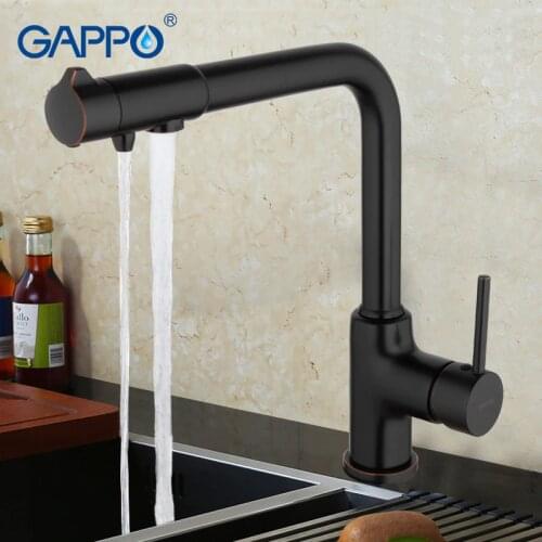 GAPPO water filter taps water mixer Black bronze Kitchen sink Faucet Brass torneira kitchen drink Water faucet mixer tap G439010