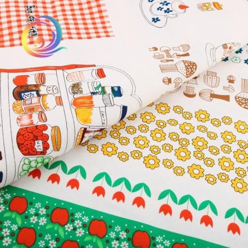 Haisen Kitchen series Cotton Linen Fabrics For Quilting,Sewing,Sofa,Curtain,Bag,Cushion,Furniture Cover Decoration Material