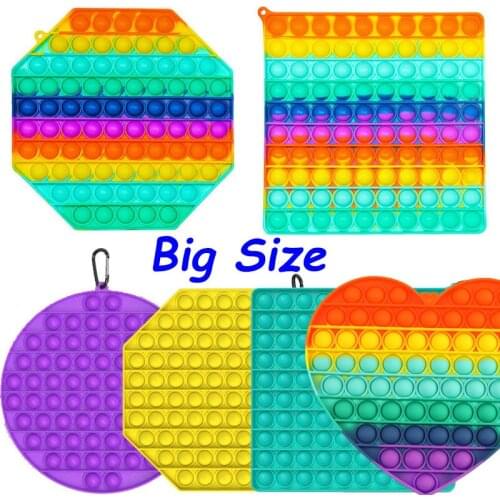 NEW BIG SIZE Fidget Toys Square Antistress Toy Push Kits Bubble Figet Sensory Squishy Jouet Pour Autiste For Adult Kids Gift