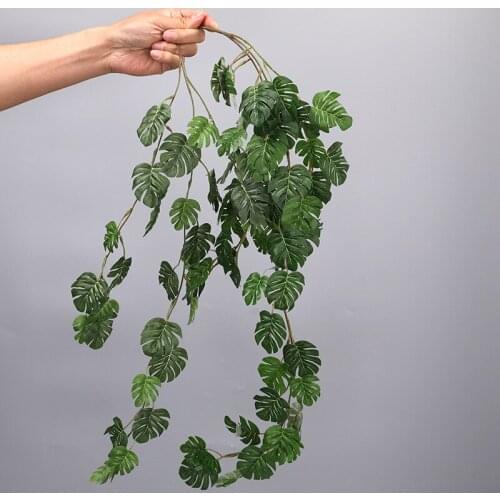 Artificial Monstera Vines Fakes 80cm Leaf Rattan Faux Greenery Monstera Leaf Garland for Wall Wedding Decoration