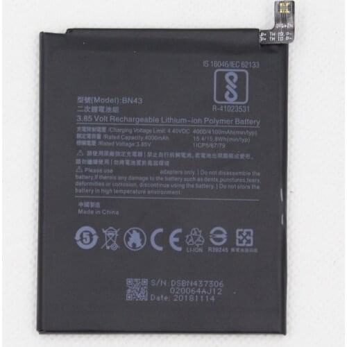 ISUNOO 10pcs/lot BN43 Battery 4000mAh Battery Replacement for Xiaomi Redmi Note 4X Battery