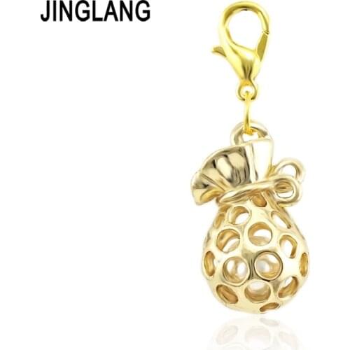 JINGLANG Charms hollow lovely Pocket Pendants Making DIY Handmade Jewelry 50 pcs