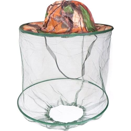 Camouflage Fishing Hat Bee keeping Insects Mosquito Net Prevention Cap Mesh Fishing Cap Outdoor Sunshade Lone Neck Head Cover