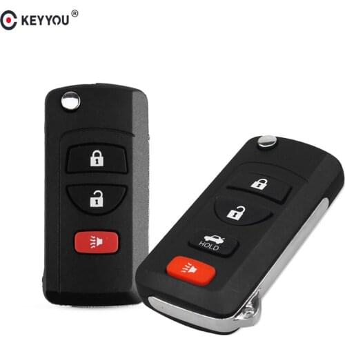 KEYYOU 2/3BTN Flip Modified Remote Car Key Shell Uncut Key For NISSAN Pathfinder Titan Versa Maxima Frontier Murano INFINITI