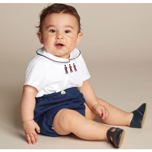 Boy Cotton Clothing Set Baby Spain Boutique Clothes Toddler Summer Suit Infant Shirt + Suspender Pants Kid Birthday Party Outfit