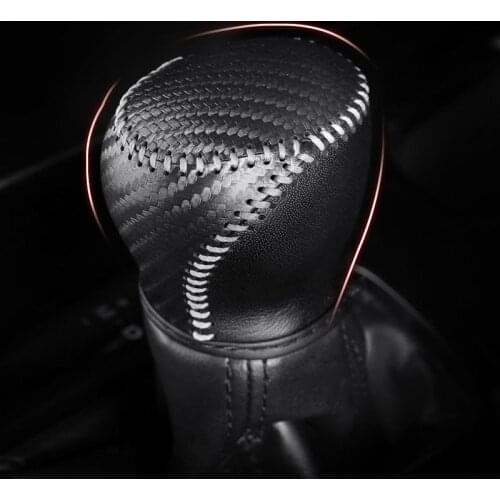 Car Leather Knob Cover For Toyota CHR C-HR 2021 2016 2017 2018 2019 2020 Gear Head Shift Knob Cover Gear Shift Collars Case