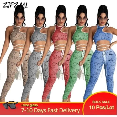 Bulk Items Wholesale Lots Women Sexy Bodycon Jumpsuit Romper Aesthetic Print One Shoulder Asymmetrical Cut Out Fitness Outfits