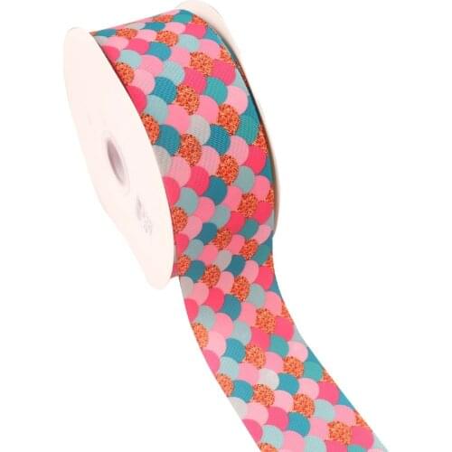 Mermaid Printed Grosgrain Ribbons 75mm Width Wedding Decoration Cinta Ruban Grosgrain Ribbon Single Face DIY Hair Bows Materials