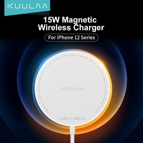 KUULAA Magnetic Wireless Charging For iPhone 12 Pro Max Mini 15W Fast Charger For iPhone Wireless Charger For Huawei Xiaomi Qi