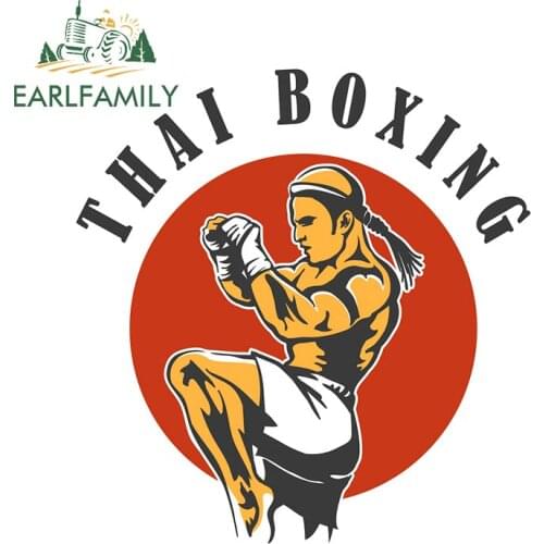 EARLFAMILY 13cm x 10.9cm For Thai Boxing Club Body For Car Stickers Graffiti Decal DIY Vinyl Material Occlusion Scratch