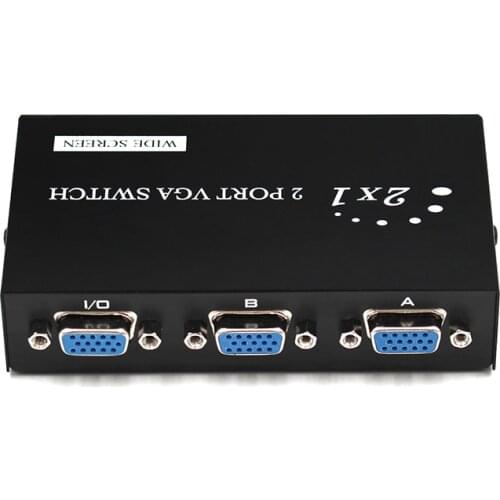 VGA Switch 2×1, VGA Switcher Box 2 PC to 1 Monitor Selector 2 Ports VGA Video with Selector Button for Desktop Laptop