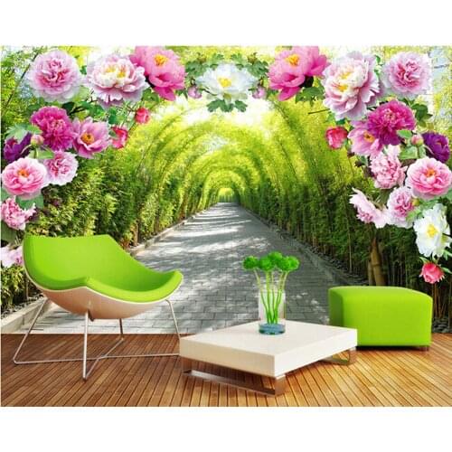 Custom garden wallpaper,3D flowers corridor landscape murals for the living room bedroom TV background wall waterproof wallpaper