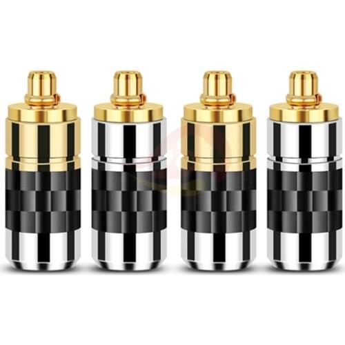 Gold Plated Copper Plug Earphone Pins Audio Jack DIY Metal MMCX Adapter Wire Connector For W30 W80 SE846 SE535 Headphone Plugs