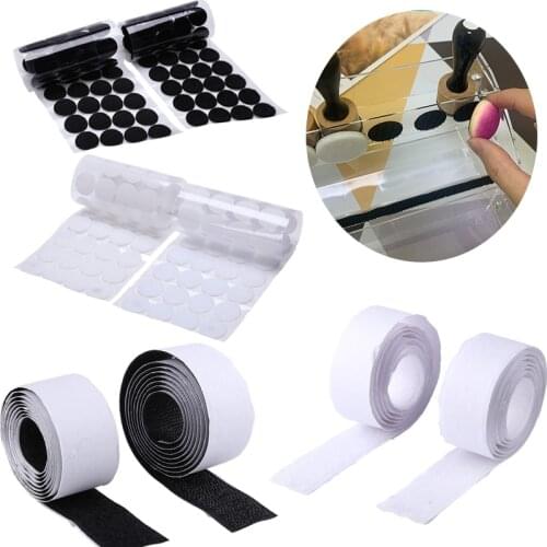 Strong Self-adhesive Hook And Loop 1 Meter/50 Pairs Adhesive Fastener Tape Round Dots Sticker With Glue For DIY Crafts Projects