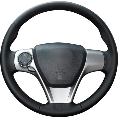 Hand-stitched Black Artificial Leather No-slip Car Steering Wheel Cover for Toyota Camry 2012 2013 2014 Venza 2013 2014 2015