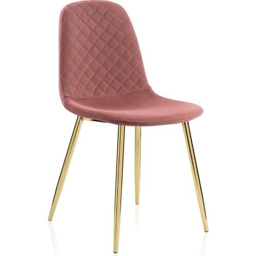 PINK Chair with gray frame, velor Upholstery, 1 piece 46x46x88cm