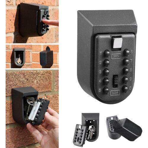 Key Safe Box Aluminium Alloy Wall Mounted Home Safety Password Security Lock Storage Boxes with Code DQ-Drop