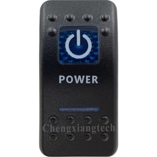 Printed Blue Rocker Switch Cap - POWER- for Carling Arb Car Boat Rocker Switch 12v 24v, Cover Only !!! No Switch Base