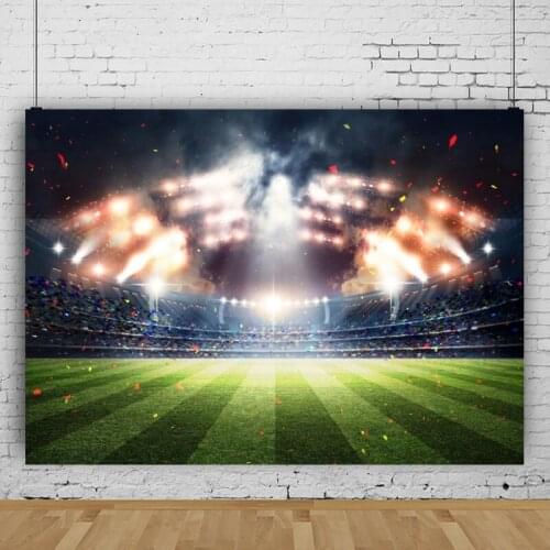 Super Dazzling Lighting Football Stadium Vinyl Background Backdrop Props Birthday Portrait Photography Decors Video Photocall