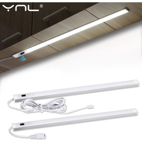 LED Under Cabinet Kitchen Lights Bedroom Wardrobe Closet Night Light Hand Sweep Switch 30/40/50cm DC 12V Bedroom Home Lighting