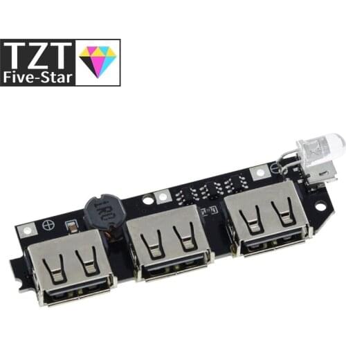 TZT 5V 2.1A 3 USB Power Bank Battery Charger Module Circuit Board Step Up Boost DIY