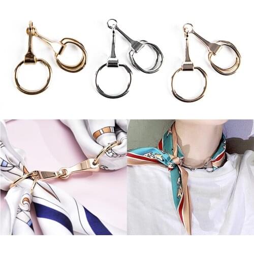 Female Scarf Clips Brooches Silk Scarf Buckle Concise Neck Fashion Accessories