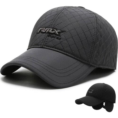 Winter Mens Hat Middle-Aged and Elderly Baseball Cap Plush and Thicken Warm Hat With Earflaps Windproof