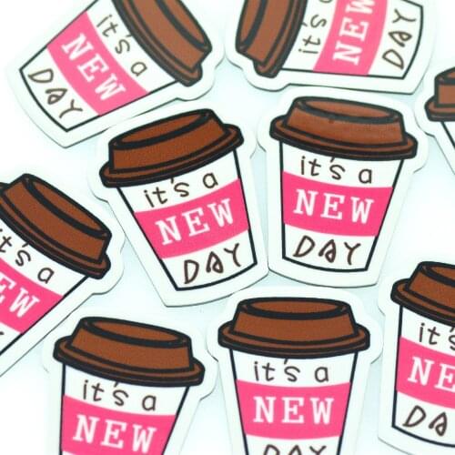 10PCS 30mmX37mm Acrylic Coffee Cup Planar|Soft Drink Cups Miniatures|Acrylic Coffee Cup Cabochons