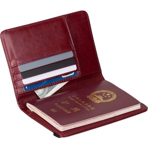 20CA USA United States America Leather Passport Holder RFID Blocking with Elastic Band