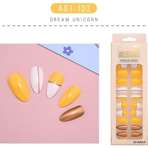 24pcs/Set Of Line French Style Suitable For Daily Wear Full Coverage DIY Long Ballet Fake Nails Detachable Nail Art