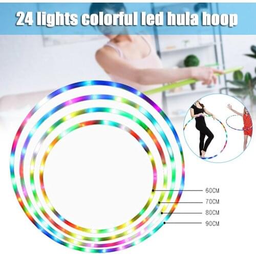 24LEDs Lights Fitness Circle Colorful LED Fitness Weight Loss Circle for Dancing Show Performance ASD88