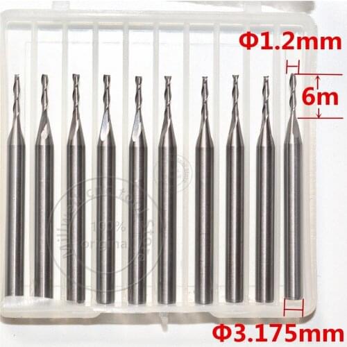 3.175mm*1.2mm*6mm,Freeshipping,CNC wood tools,carbide End Mill,woodworking insert router bit,Tungsten milling ,MDF,PVC,Acrylic