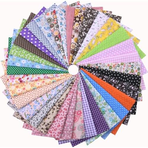 Nanchuang Random Thin Patchwork Cotton Fabric For Sewing Scrapbooking Fat Quarters Tissue Quilt Pattern Scraps 40pcs 20x24cm