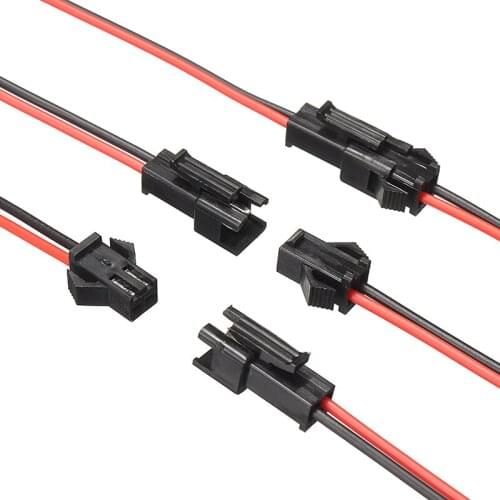 5 Pairs/Set 2 Pins SM Plug Connector Cable Wire Male + Female 5 Of Each Connector Cable Length 10cm Electrical Equipment