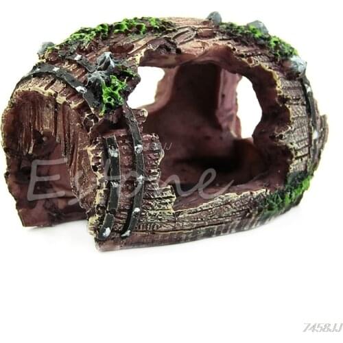 6x9cm Aquarium Fish Tank Resin Barrel Caves Ornament Furnishing Landscaping Decoration G03 Drop ship