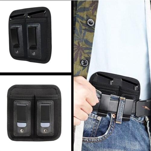 9mm Concealed Mag Case Carrier Tactical Double Magazine Pouch for Glock 19 21 Beretta 92 Handgun Mag Pouch
