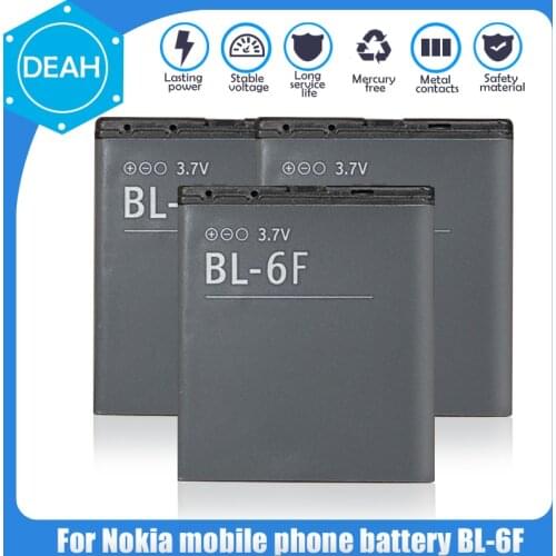 3.7V BL-6F BL6F BL 6F 1200mAh Replacement Phone battery For Nokia 6788 6788I N78 N79 N95 8G Rechargeable Lithium Polymer Cell