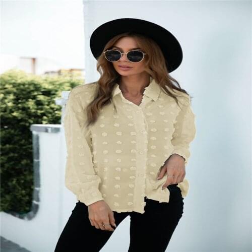 Womens Blouses Spring Autumn Solid Color Shirts Patchwork Jacquard Turn-down Collar Long Sleeve Blusas Y Camisas Femme Y2k Tops