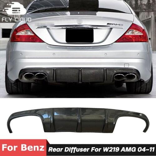 Carbon Fiber Material Rear Bumper Lip Spoiler Diffuser For Mercedes-Benz W219 CLS63 CLS Class AMG Car Body Kit 2004-2011