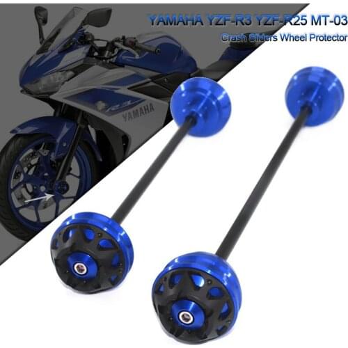 For YAMAHA YZF-R3 YZF-R25 YZF R25 R3 MT03 MT 03 MT-03 13-21 Motorcycle Front & Rear Wheel Fork Axle Sliders Cap Crash Protector