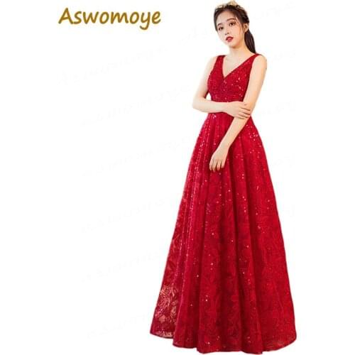 Elegant Long Evening Dress 2020 New Appliques Crystal Sequined Prom Party Dress Back Lace Up A-Line robe de soiree